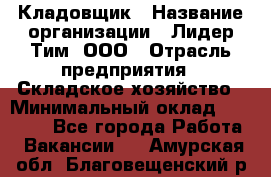 Кладовщик › Название организации ­ Лидер Тим, ООО › Отрасль предприятия ­ Складское хозяйство › Минимальный оклад ­ 15 000 - Все города Работа » Вакансии   . Амурская обл.,Благовещенский р-н